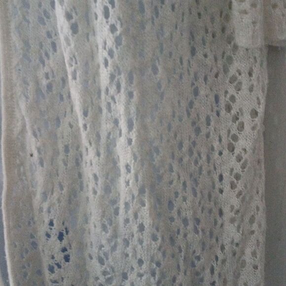 Kim Rogers white crochet  open front cardigan  Sz 1X - Picture 4 of 8